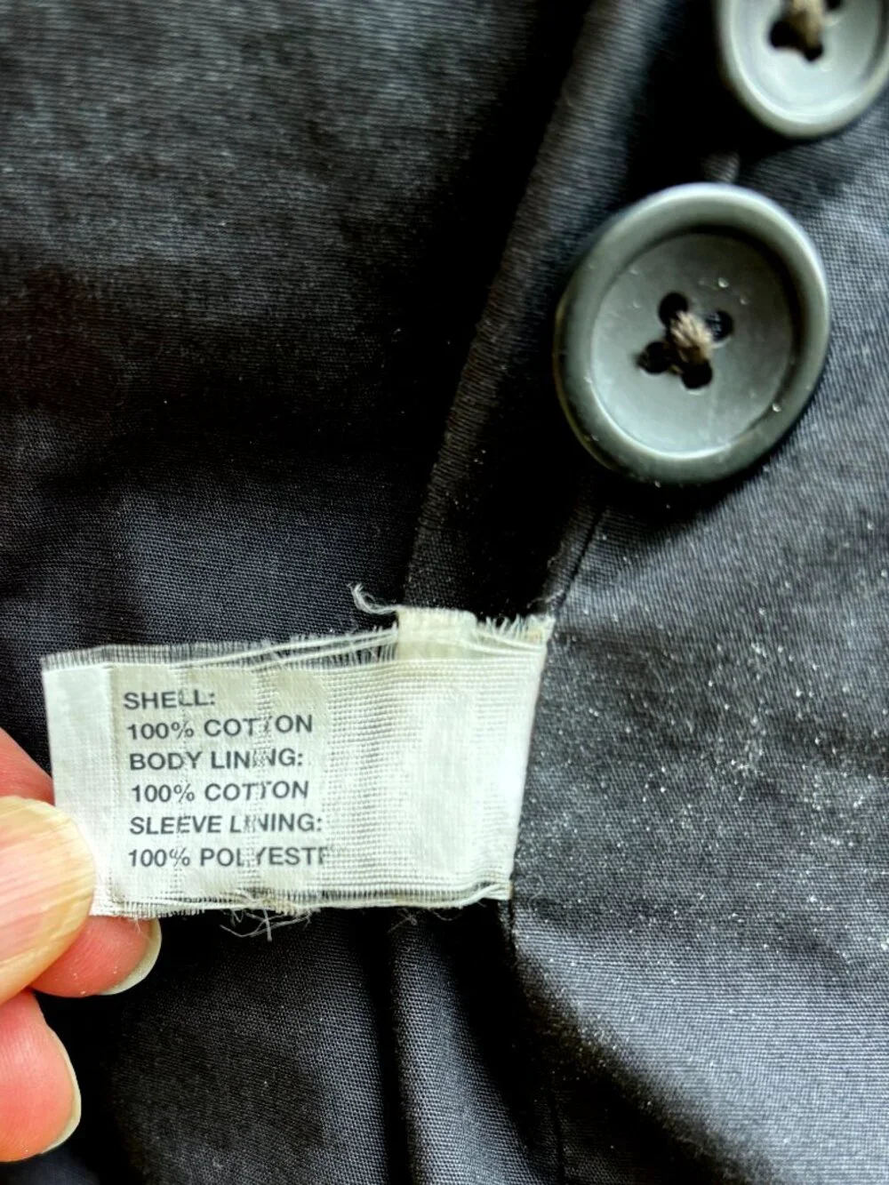 Gap Corduroy Sports Jacket Black w/ Blue Lining Thin Rail Cord. Size Small